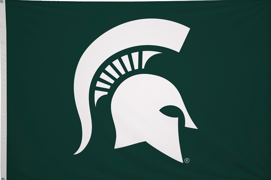 Michigan State University (MSU) Sparty Head Flag