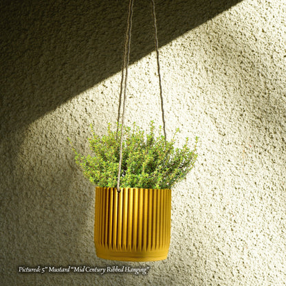 Mid Century Ribbed Hanging Plant Pots - My American Goods