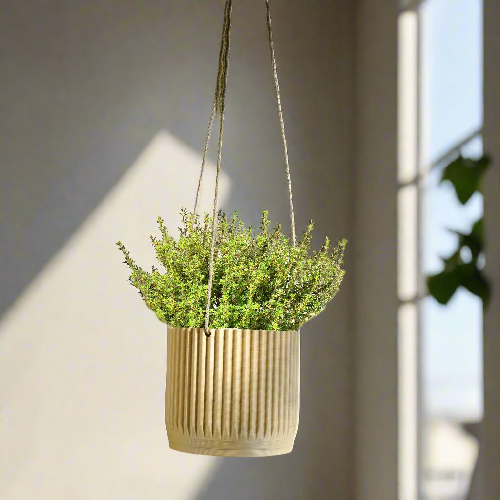 Mid Century Ribbed Hanging Plant Pots - My American Goods