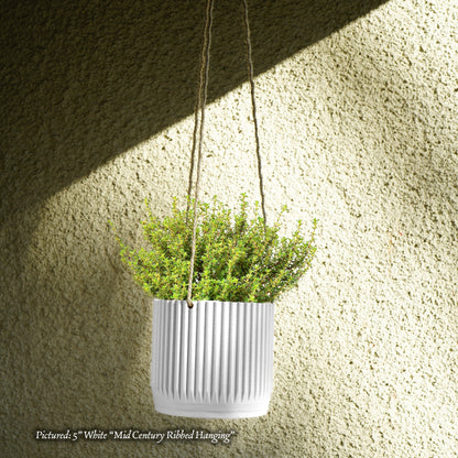 Mid Century Ribbed Hanging Plant Pots - My American Goods
