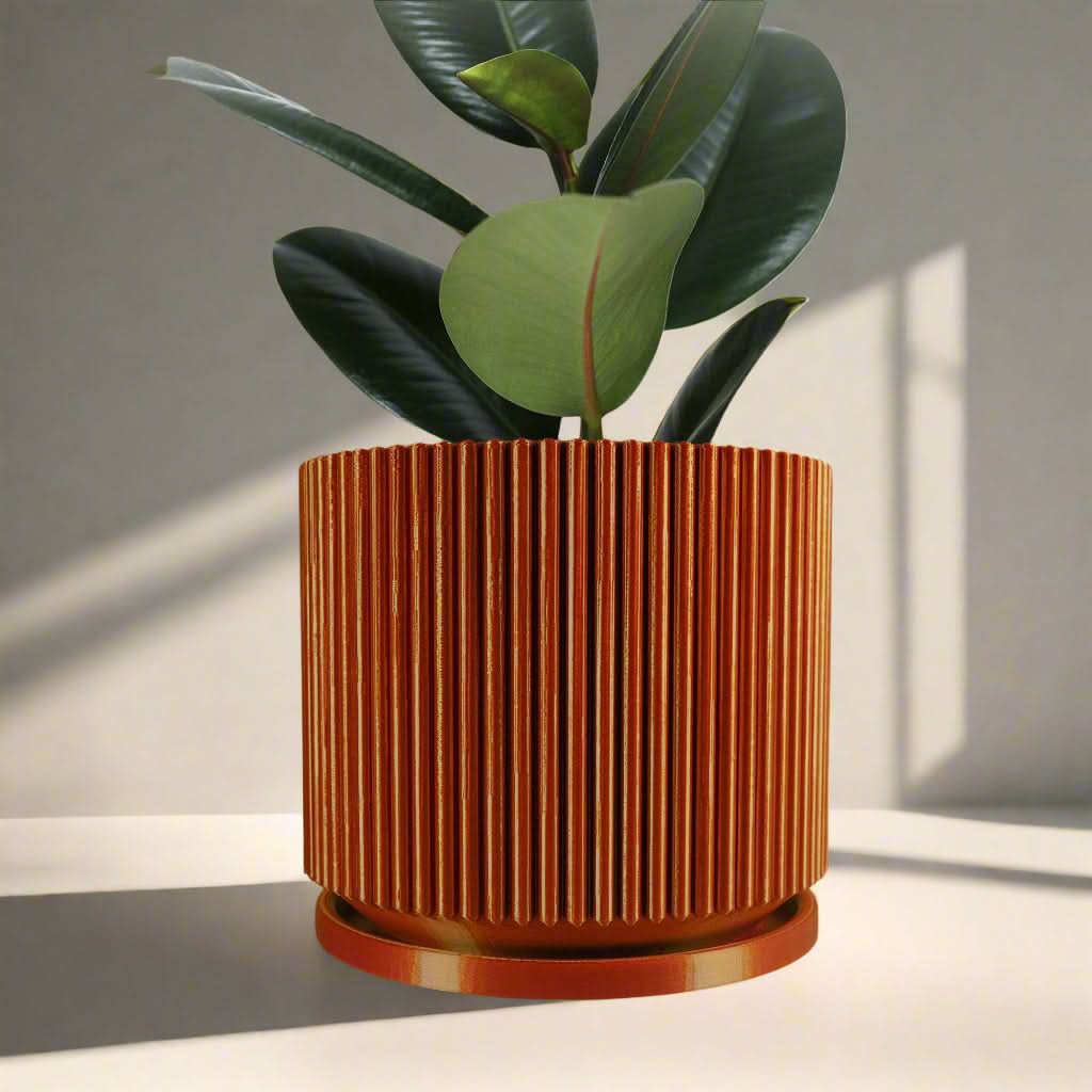 Rosebud HomeGoods Pots &amp; Planters Mid-Century Ribbed Planter