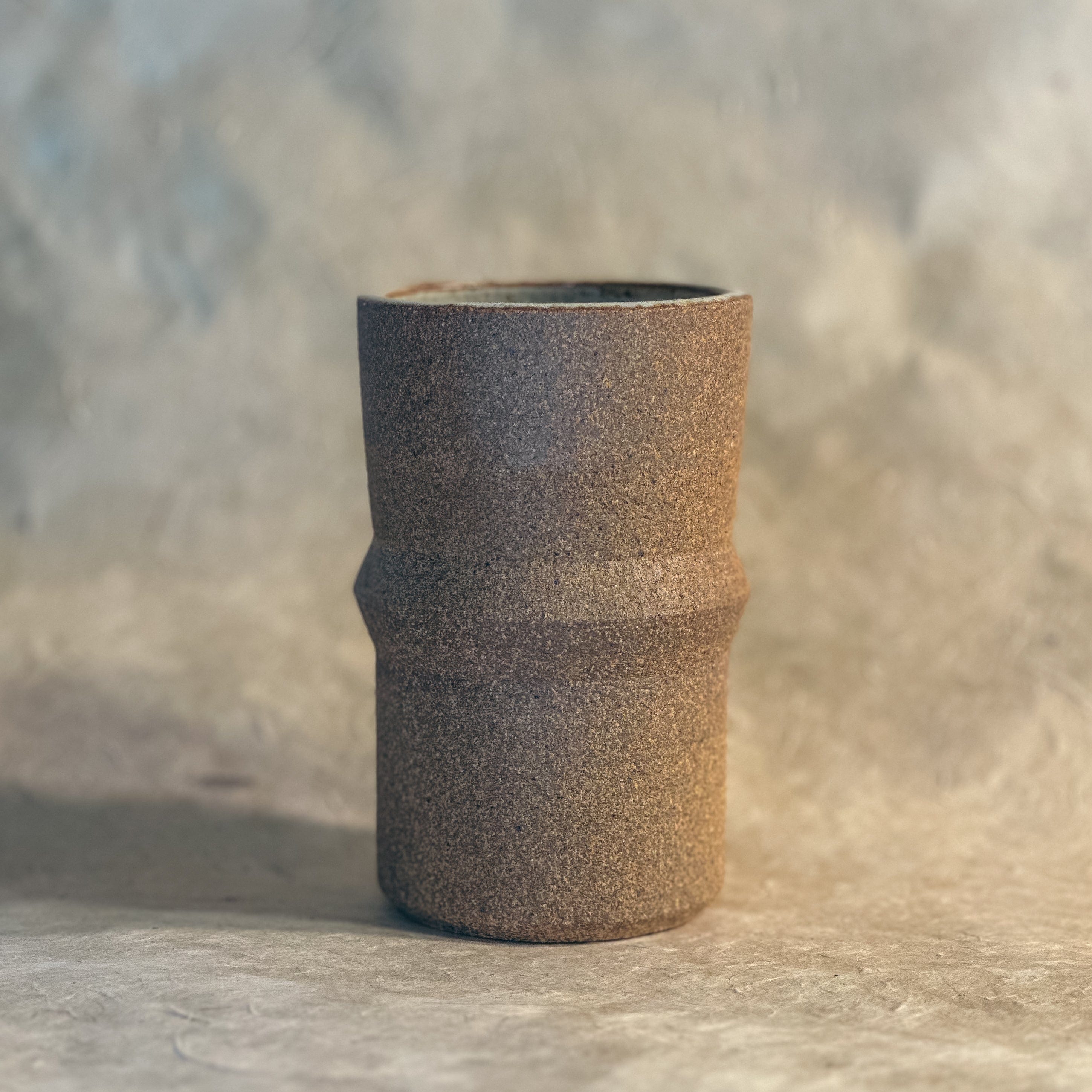 Olivia Snow Ceramics Tumbler mid angle Saturn Ceramic Tumblers in Brown