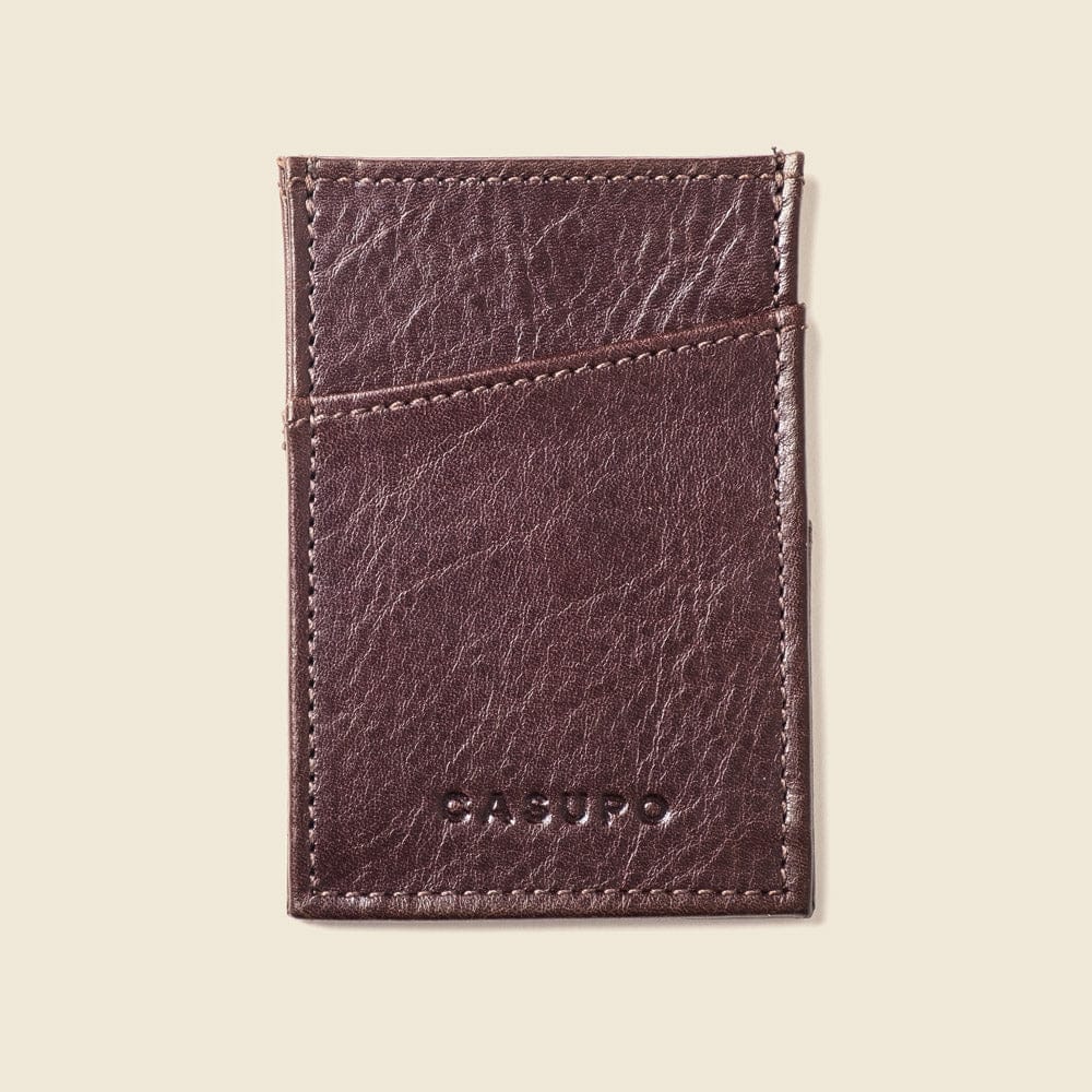 CASUPO Slim Card Holder Minimalist Wallet with RFID protection - Brown