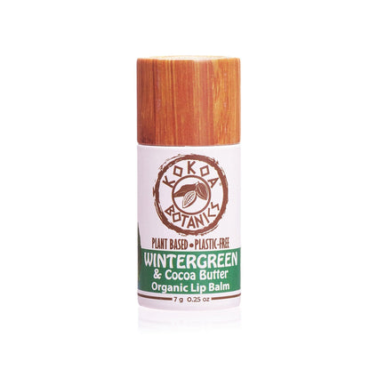 KOKOA BOTANICS Health &amp; Beauty WINTERGREEN - Natural Organic Lip Balm - Plastic-Free .25 oz