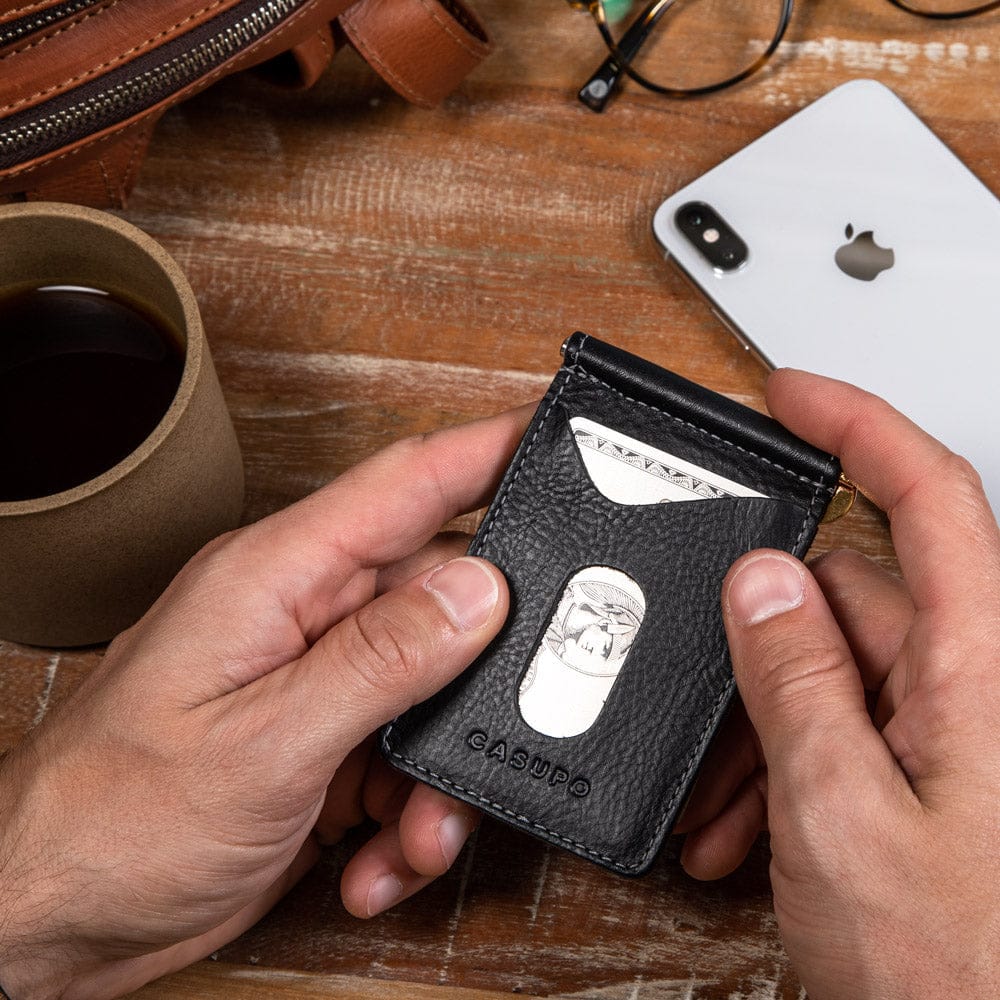 CASUPO Money Clip Wallet Money Clip Wallet - Black