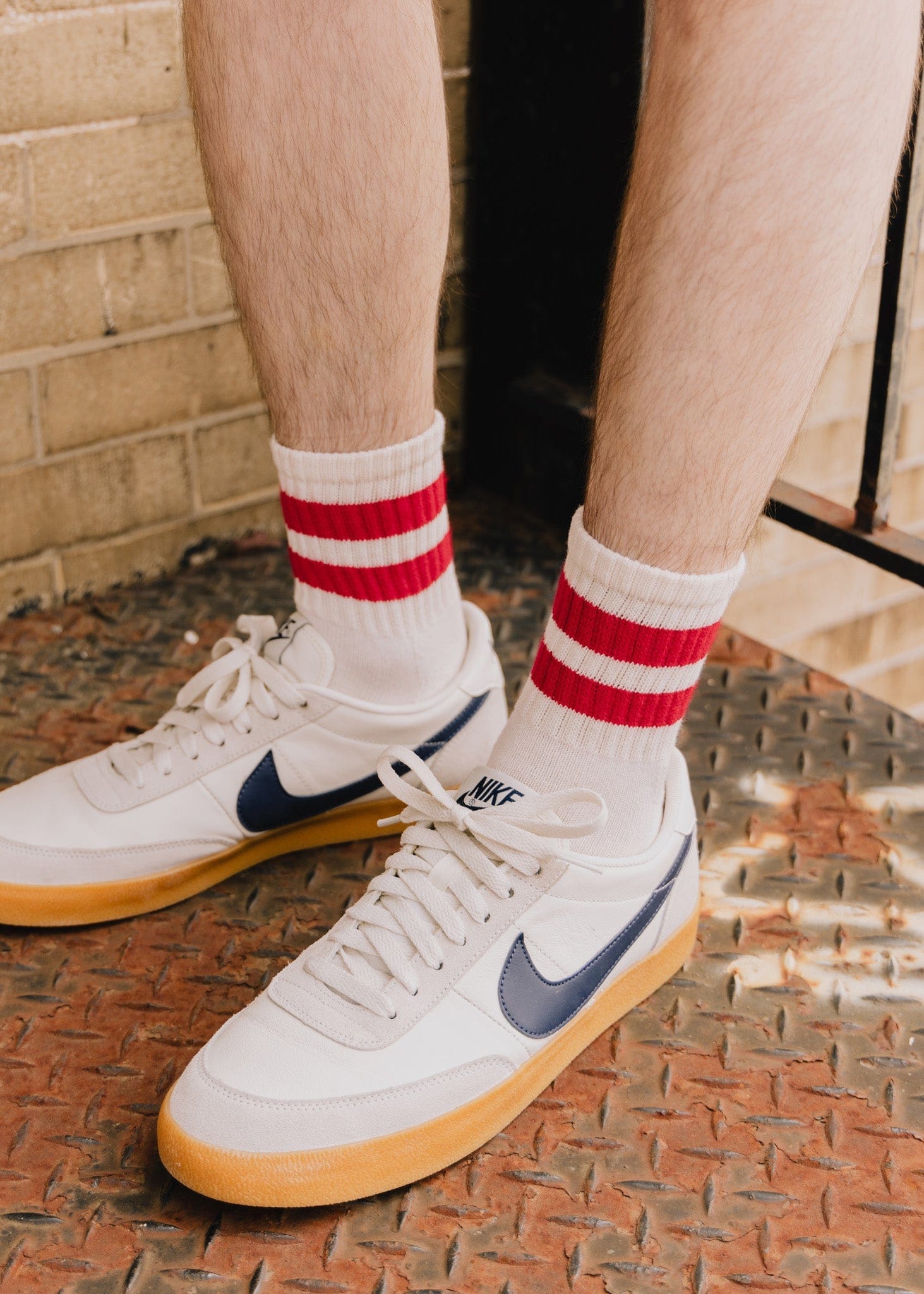 American Trench Socks The Mono Stripe Quarter Crew