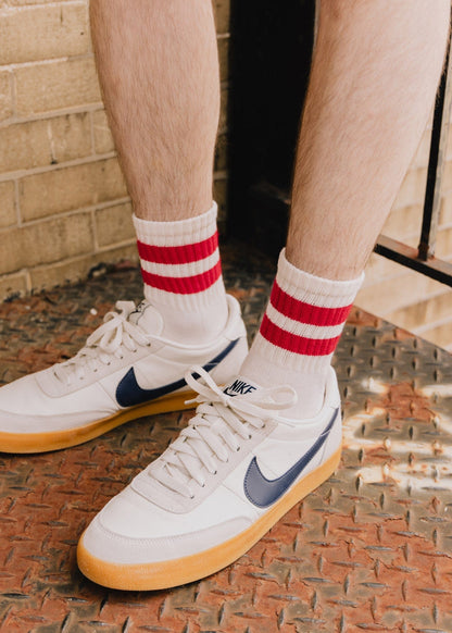 American Trench Socks The Mono Stripe Quarter Crew