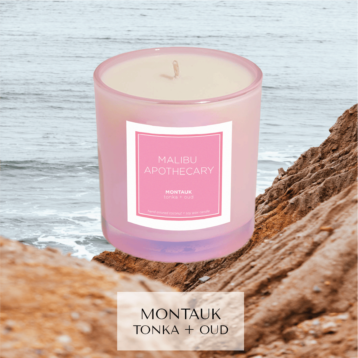 Malibu Apothecary Pink Montauk Iridescent Pink Candle