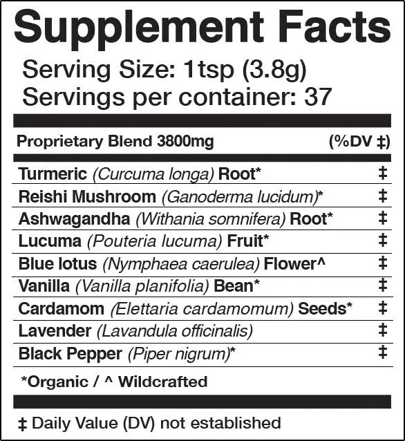 Anima Mundi Tea &amp; Infusions GOLDEN MOON MILK | Blue Lotus Vanilla
