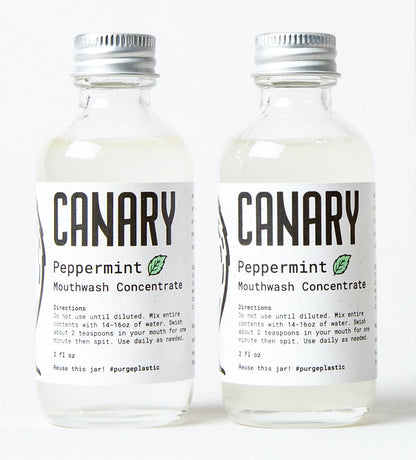 Canary Mouthwash Refill pack (2pk, 2oz bottles) Peppermint Mouthwash Concentrate
