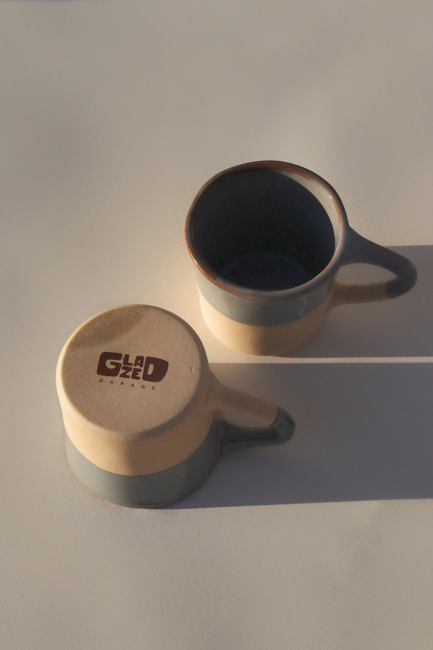 Glazed Garage Ceramics Cup Harbor Handbuilt Mug | Waterfall (Set of 2)