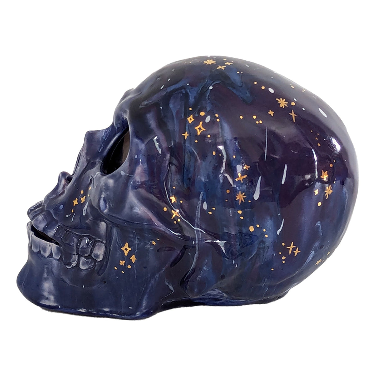 Mystical Skull in Twilight Tones with 22K Gold Accents