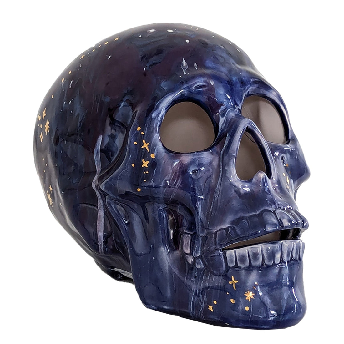Mystical Skull in Twilight Tones with 22K Gold Accents