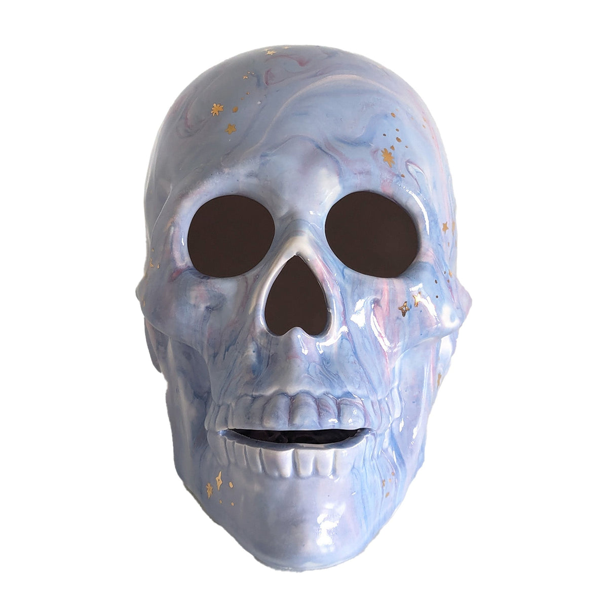 Mystical Skull in Cool Tones with 22K Gold Accents