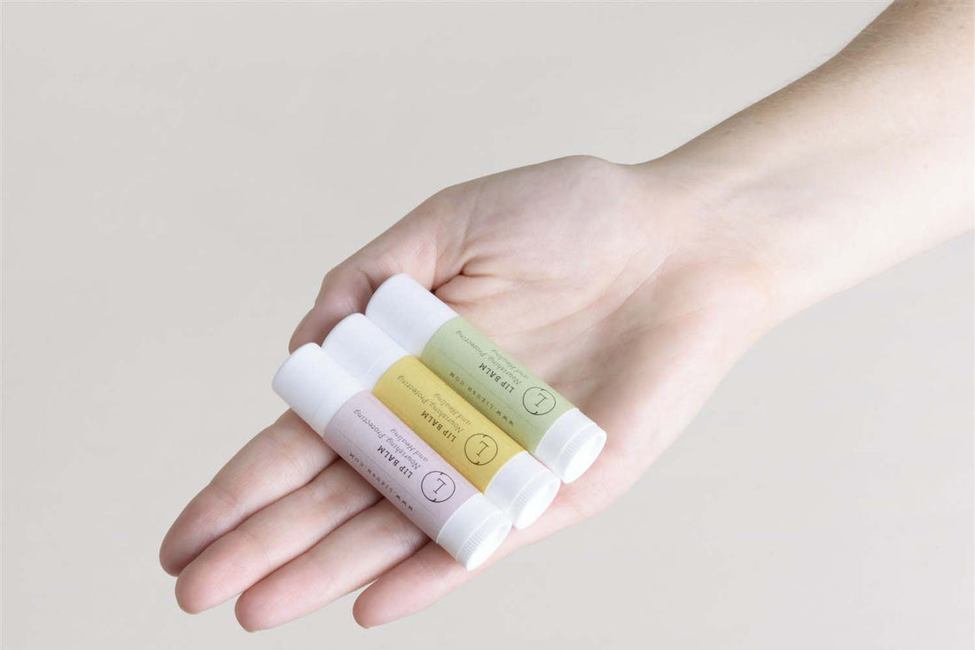 Lip Balm, Set of 3 Natural Unscented Lip Balms - My American Goods