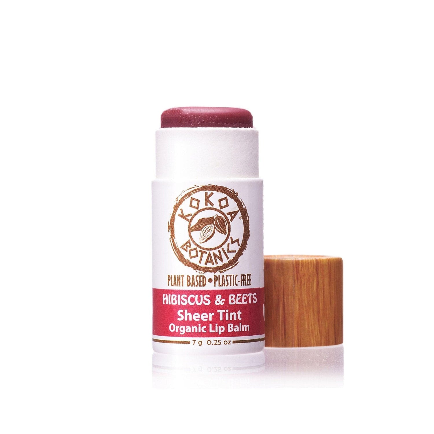 KOKOA BOTANICS Natural Sheer Tint Lip Balm - Hibiscus and Beets - Vegan - Plastic-Free
