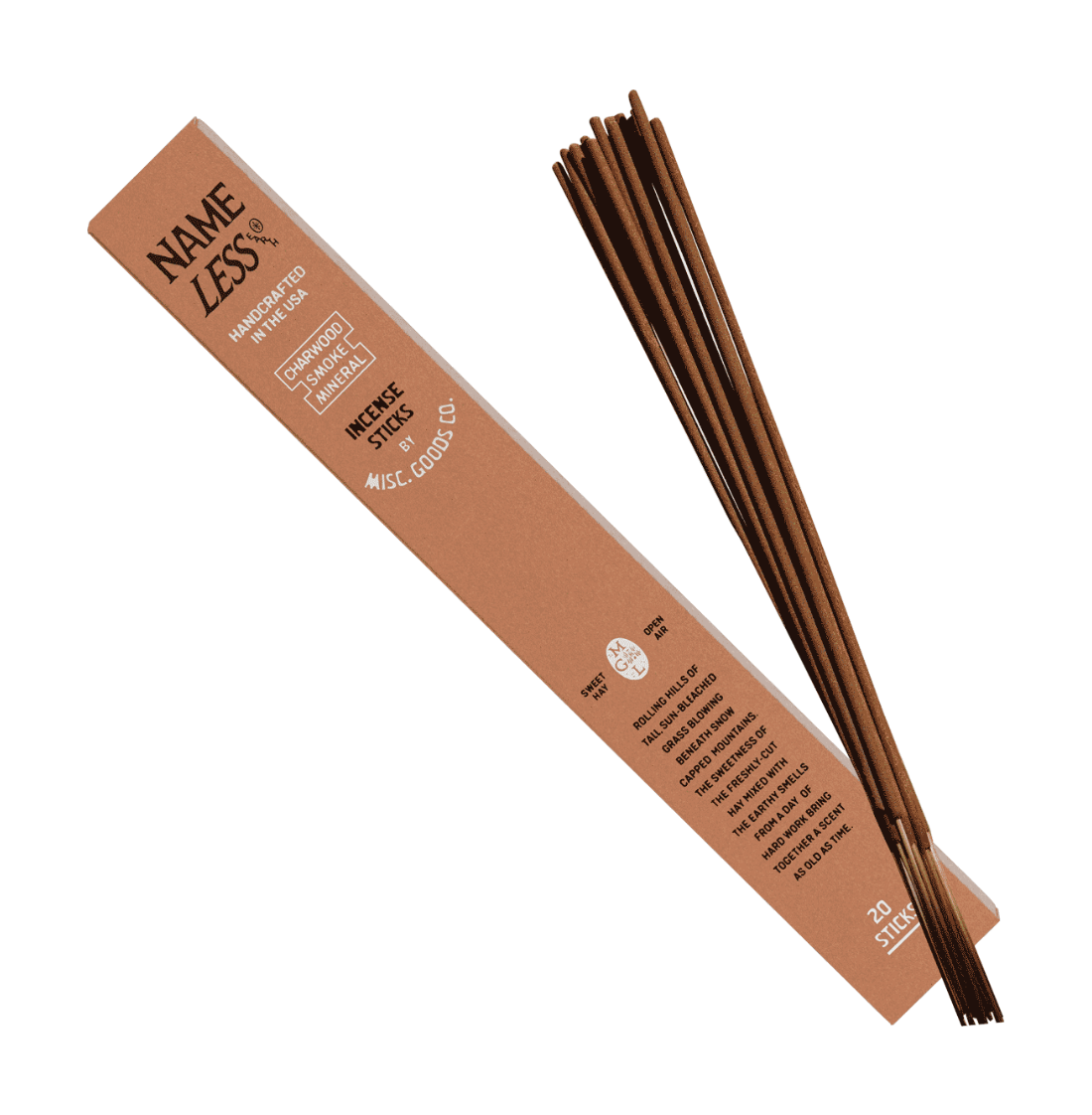 Incense sticks with packaging on a white background