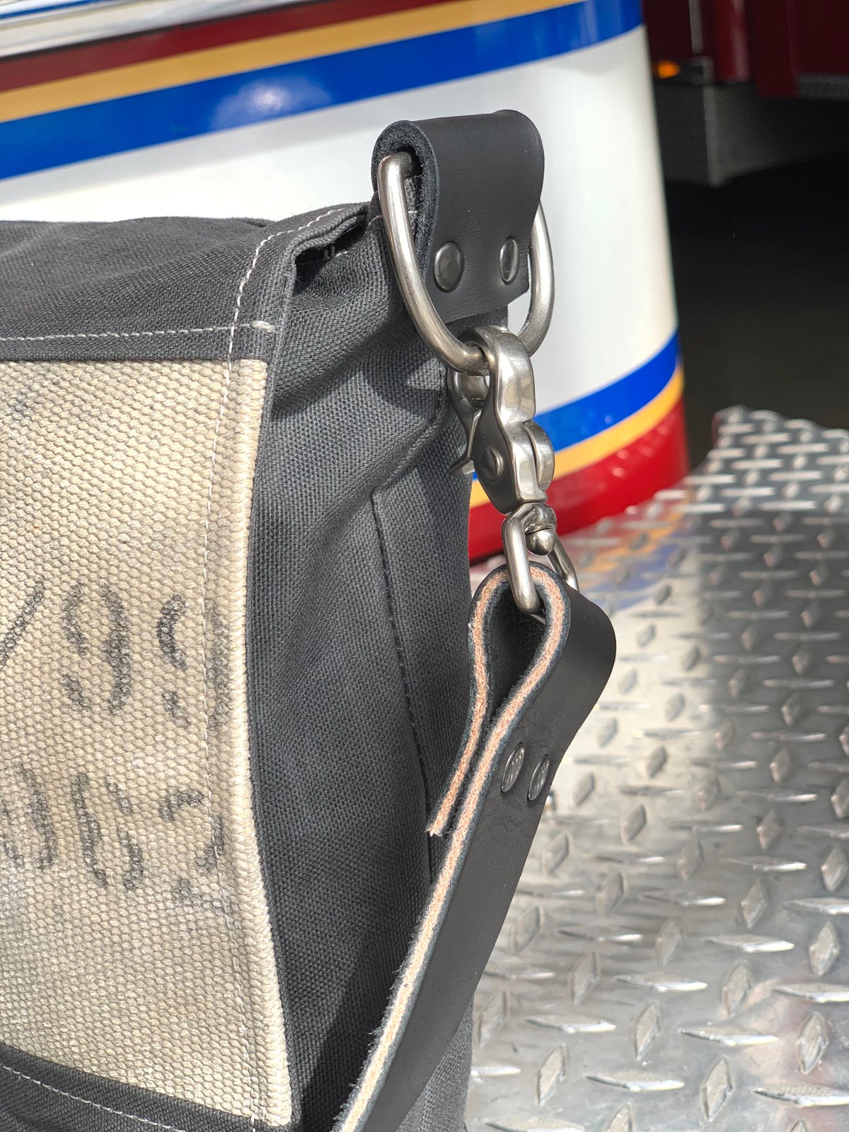 Charcoal Gray Messenger Burn Bag