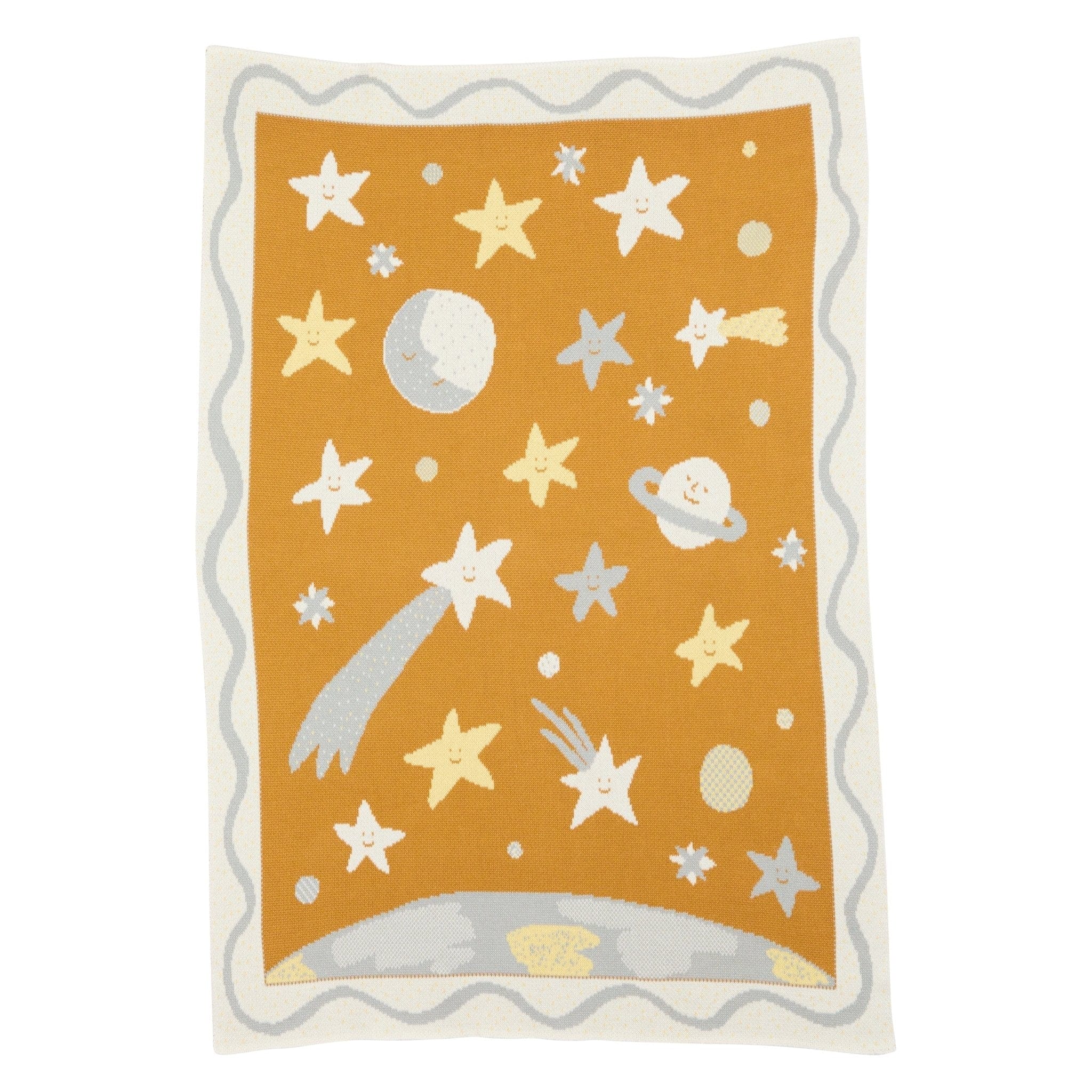Biquette Baby Blanket Solar in Organic Cotton Night Sky Baby Blanket