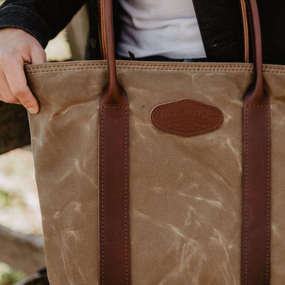 The Local Branch Waxed Canvas Stone Voyager Waxed Canvas Tote - USA Made