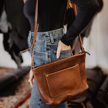 The Local Branch Leather Mahogany Field Bag - USA Made