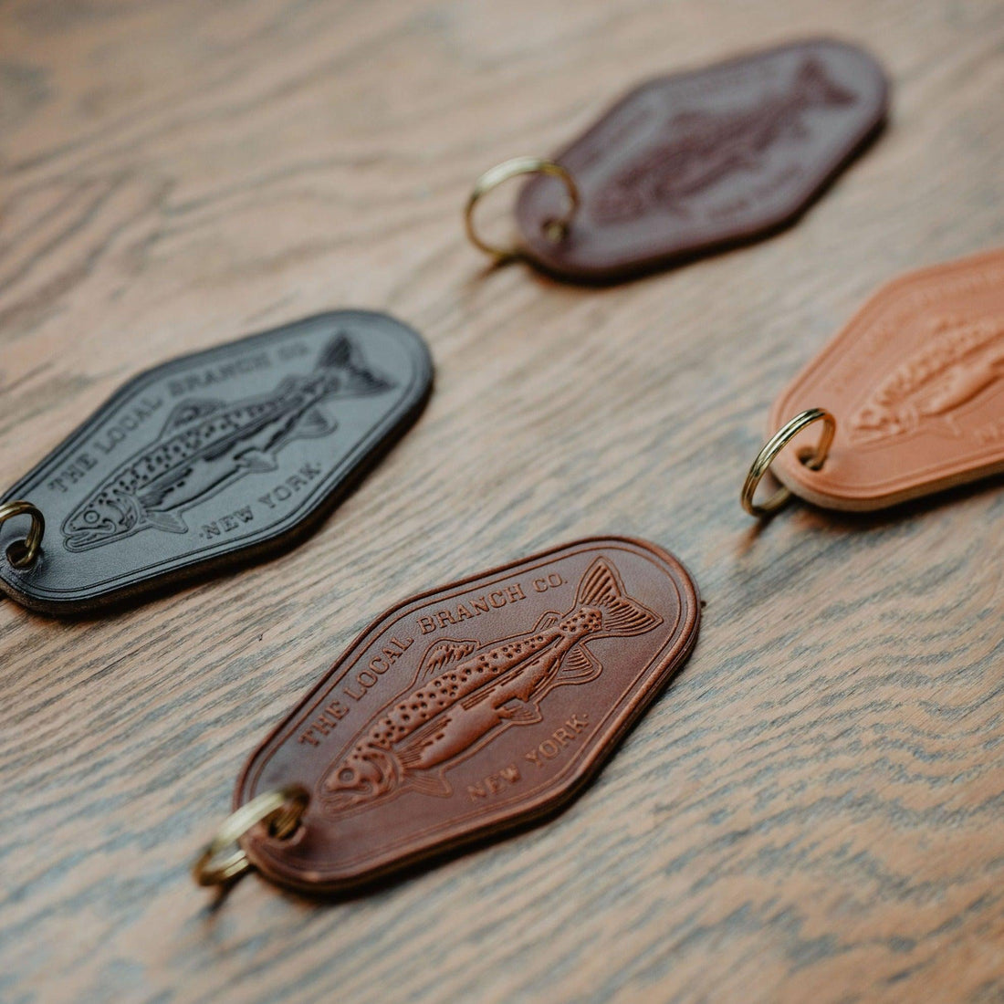 The Local Branch Leather Leather Motel Key Fob - USA Made