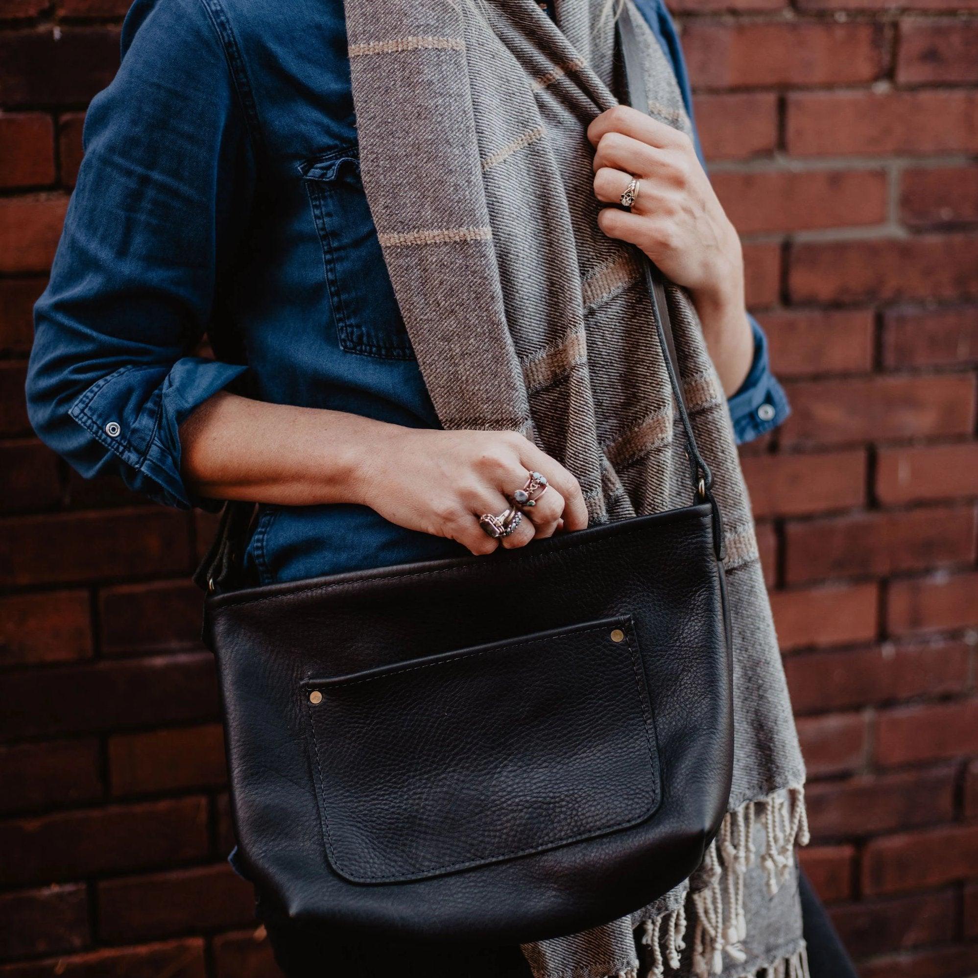 The Local Branch Leather Black Field Bag - USA Made
