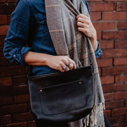 The Local Branch Leather Black Field Bag - USA Made