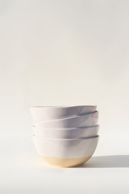 Glazed Garage Ceramics Bowl Ola Cereal Bowl - White Speckle (Set of 4)