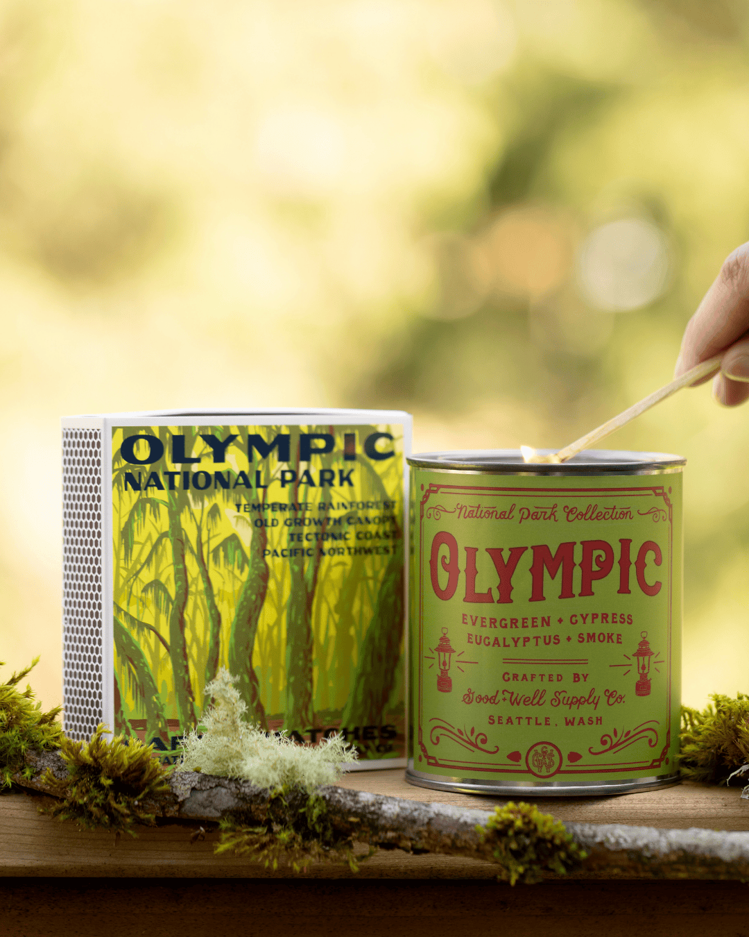 Good &amp; Well Supply Co. Olympic Hoh Rainforest Vintage National Park Cabin Matches