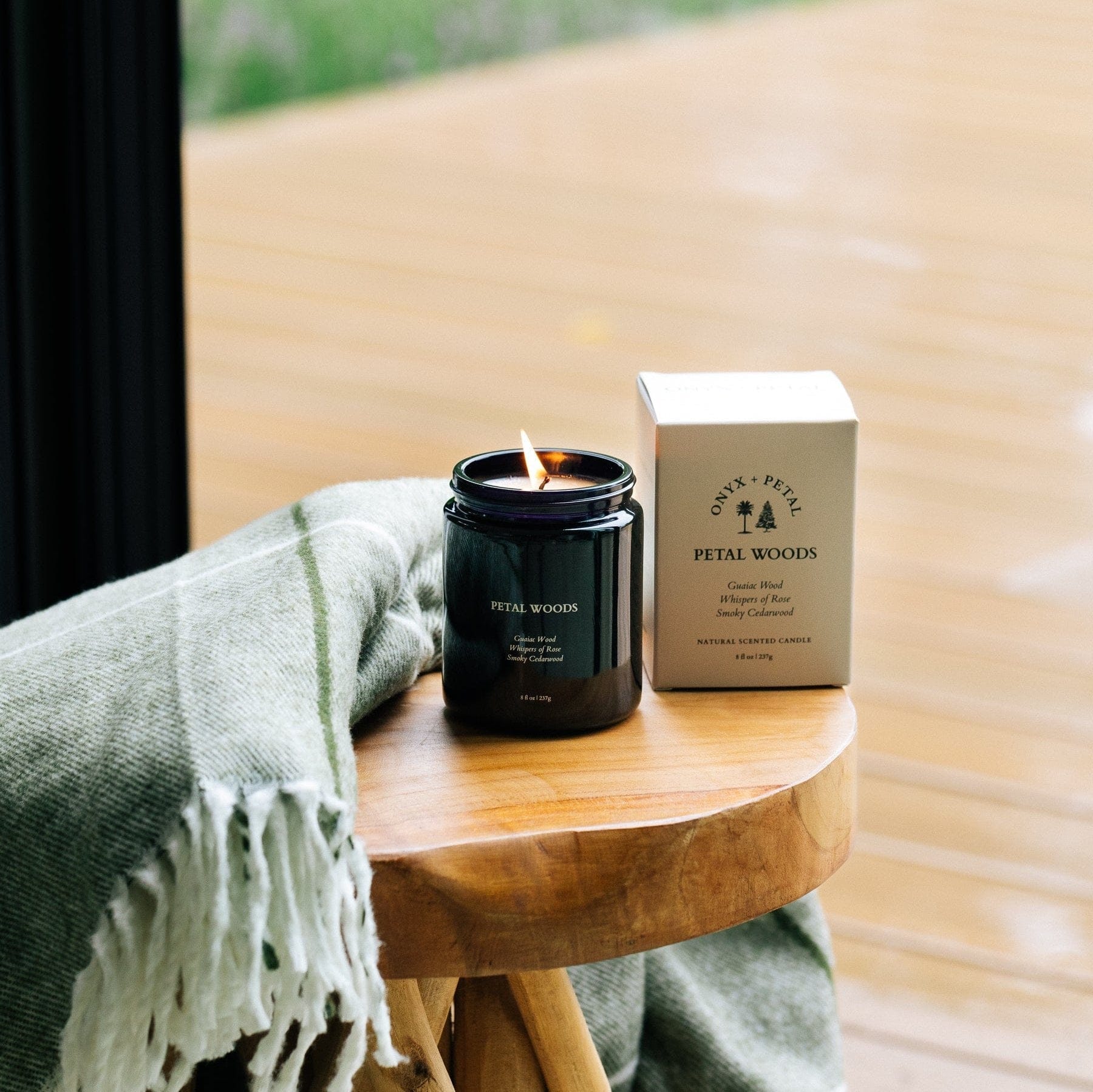 ONYX + PETAL Candle Petal Woods  - 100% Natural Scented Candle