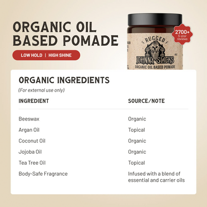 Johnny Slicks Pomade Organic Oil Based Pomade