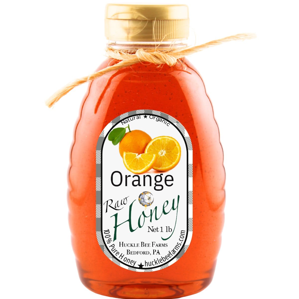 Huckle Bee Farms LLC Honey 1/2 Lb Bottle - $10 Orange Honey Delight: A Tasty Citrus Infusion