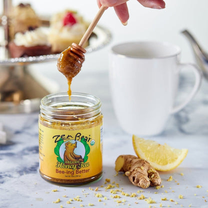 A jar of bee-ing better honey by Zee Bee&