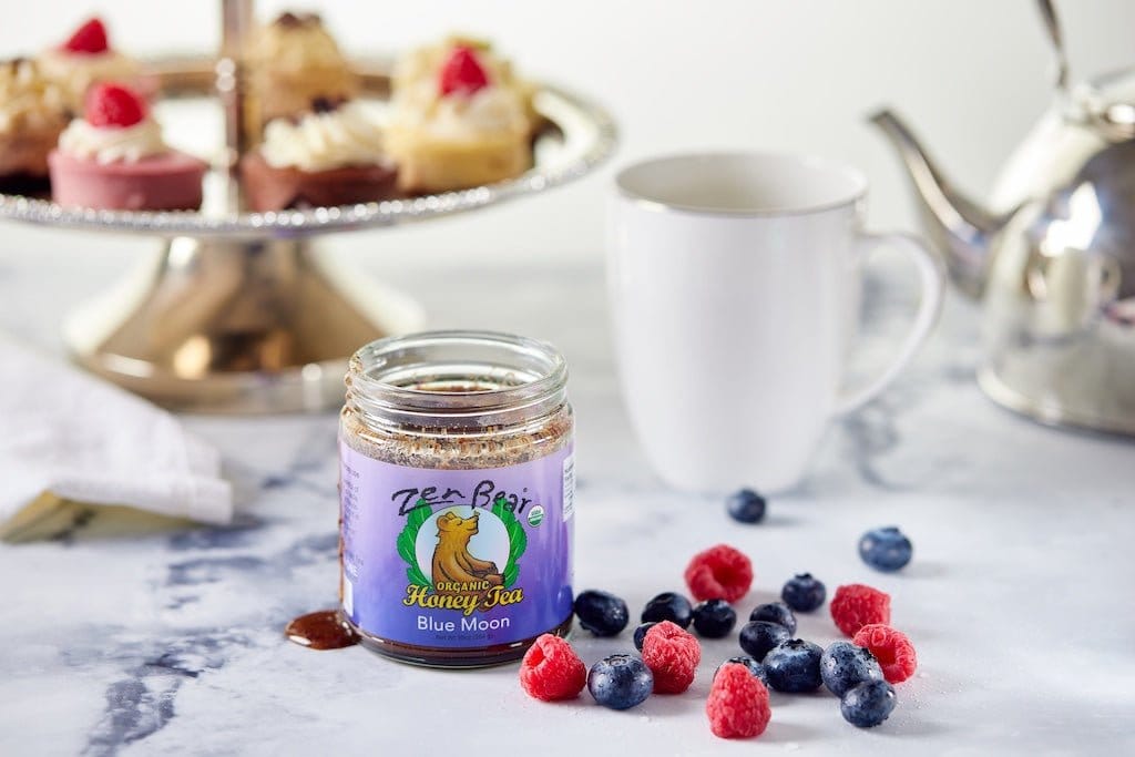 Zenbear Honey Tea simple Blue Moon Honey Tea – Organic Blueberry Lavender Blend for Calm &amp; Clarity (10 oz)
