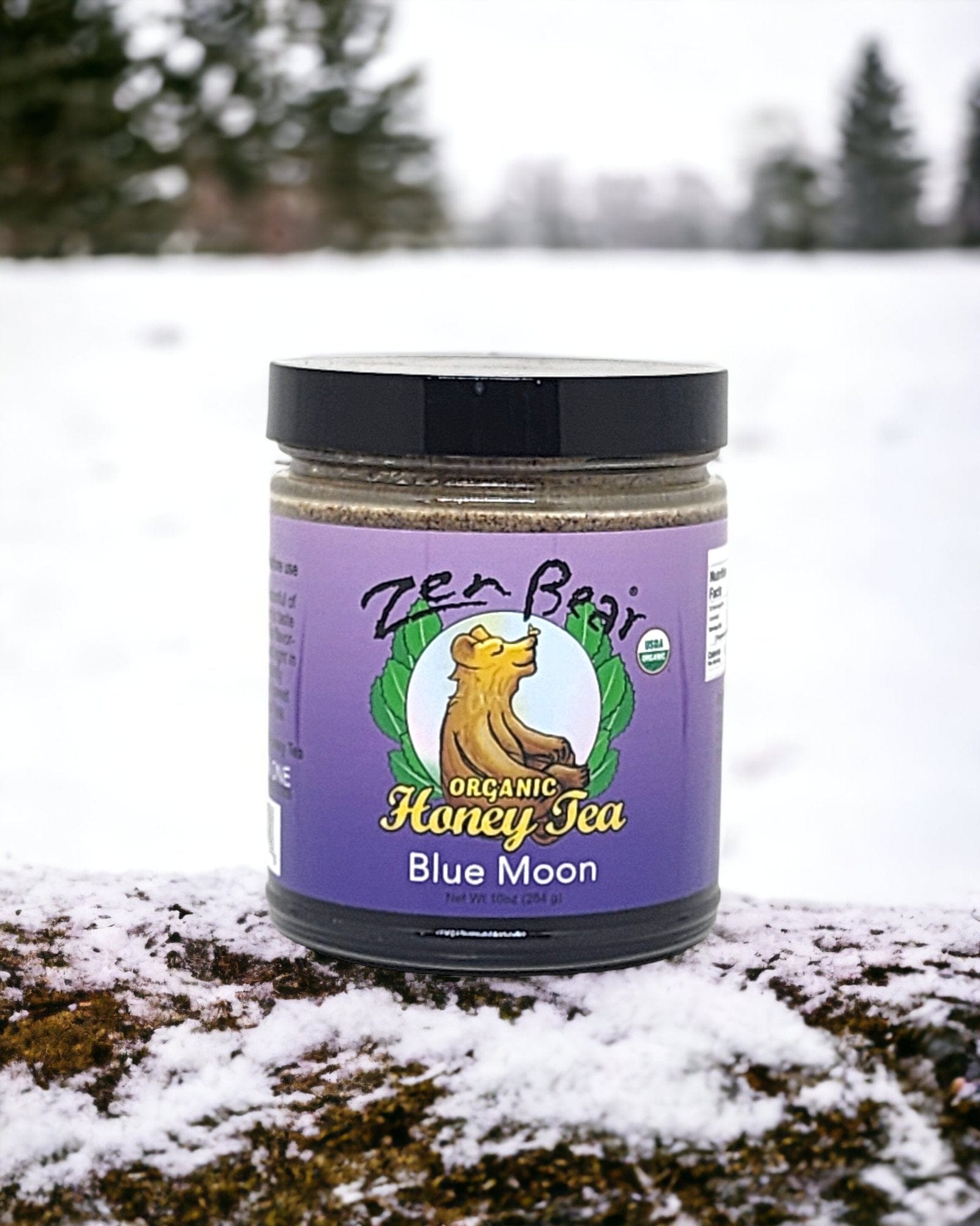 Zenbear Honey Tea simple Blue Moon Honey Tea – Organic Blueberry Lavender Blend for Calm &amp; Clarity (10 oz)