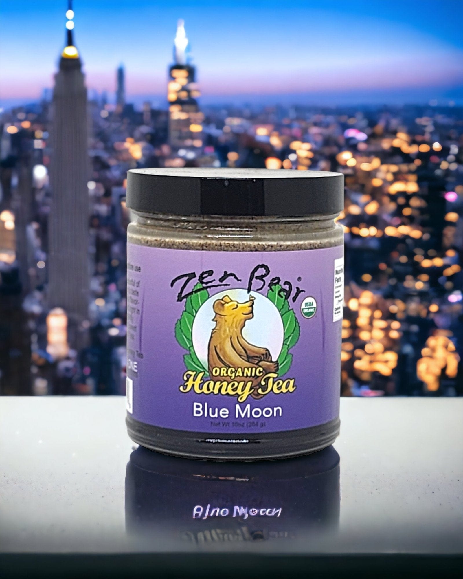 Zenbear Honey Tea simple Blue Moon Honey Tea – Organic Blueberry Lavender Blend for Calm &amp; Clarity (10 oz)