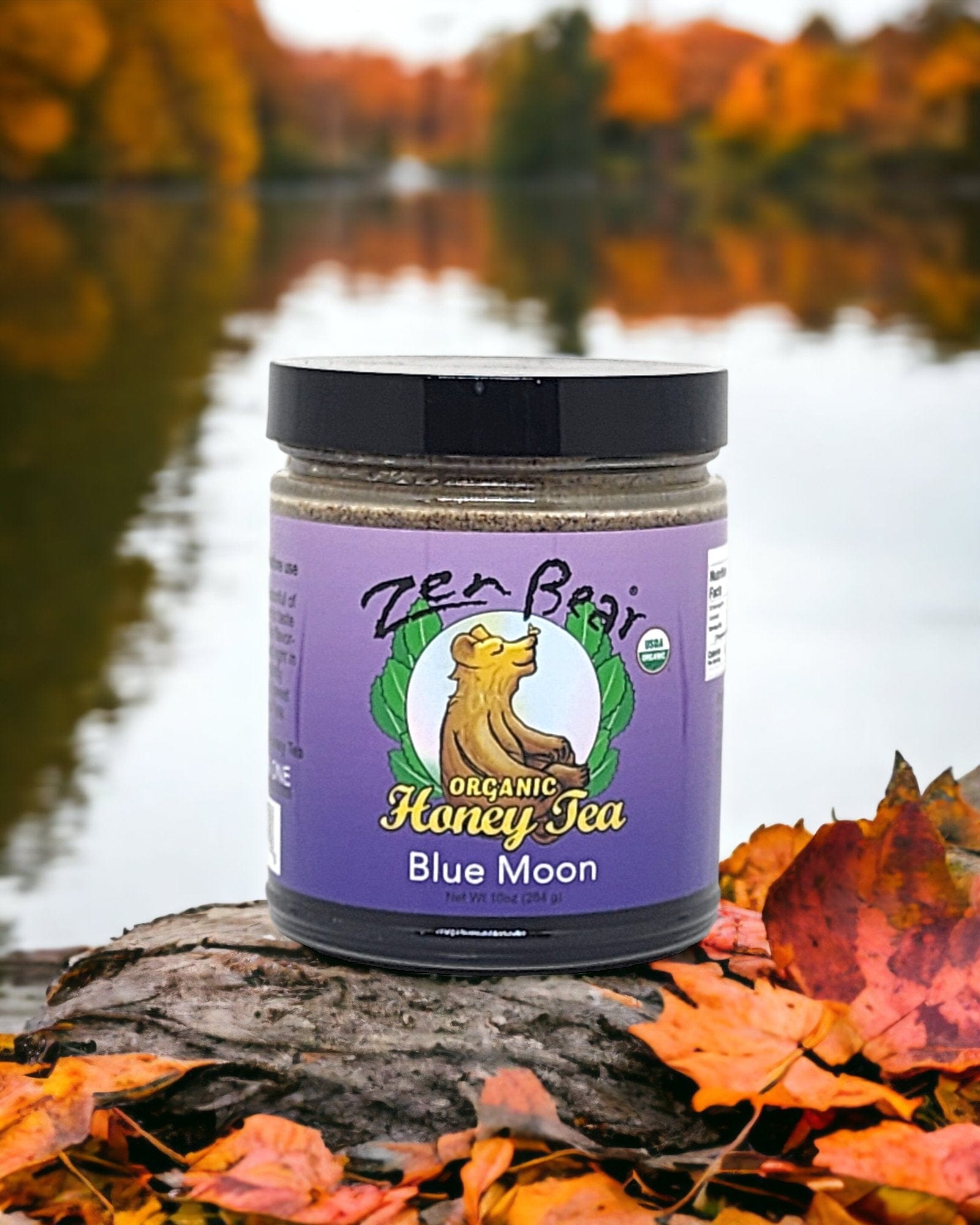 Zenbear Honey Tea simple Blue Moon Honey Tea – Organic Blueberry Lavender Blend for Calm &amp; Clarity (10 oz)
