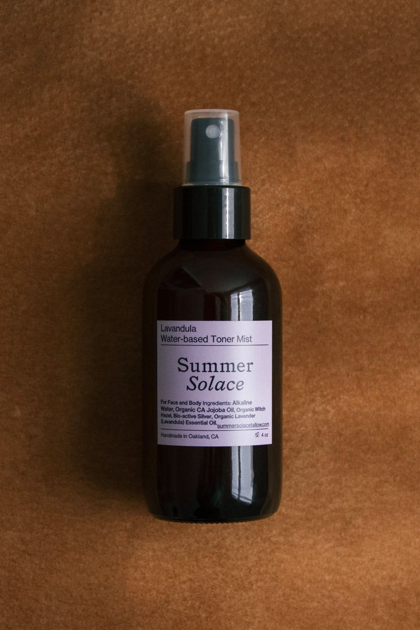 Summer Solace Tallow Perfume Lavender &amp; White Lotus Toner – Organic Floral Mist | 4 oz (New Formula)