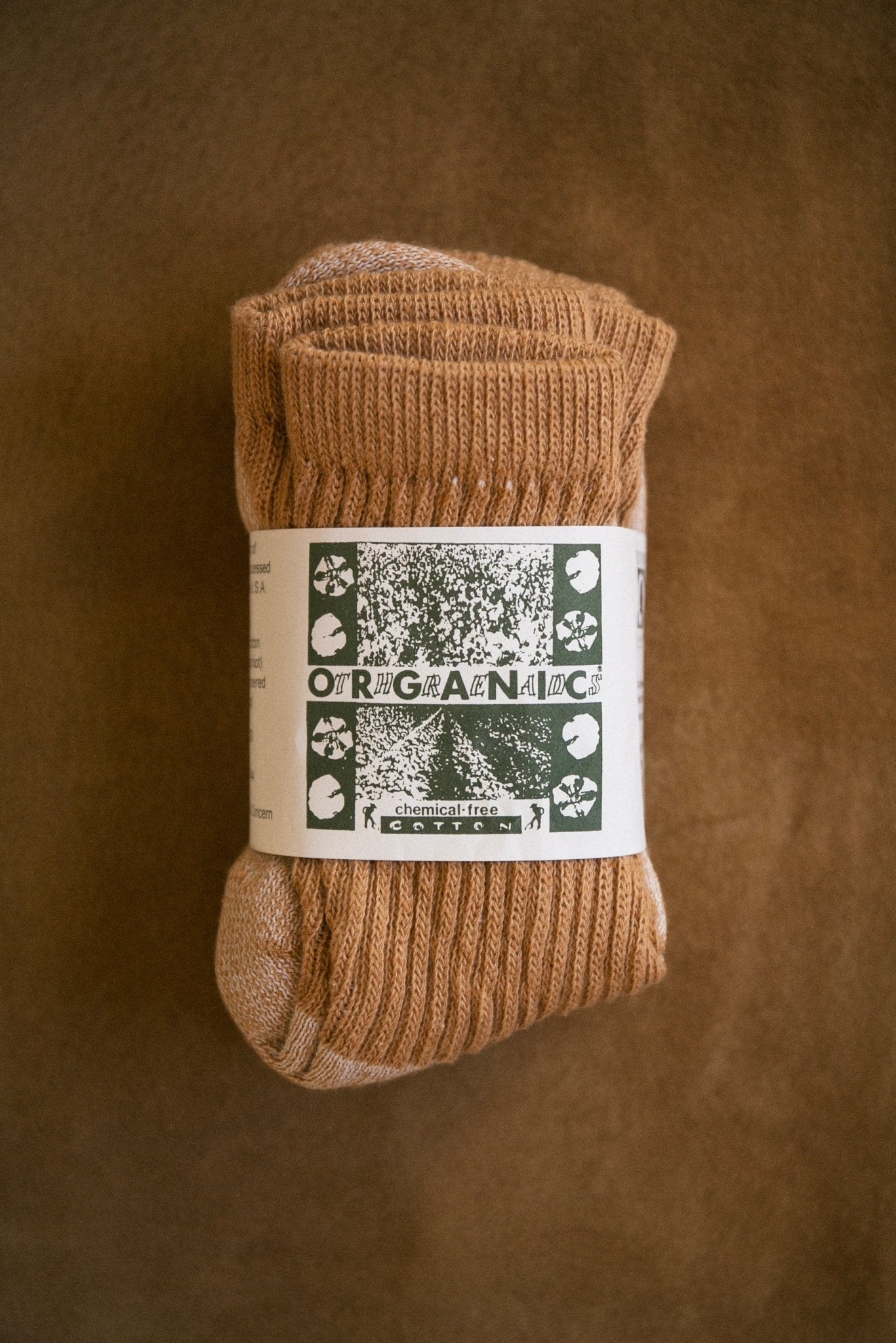 Organic Cotton Socks in Buffalo Brown 3-pack - My American Goods