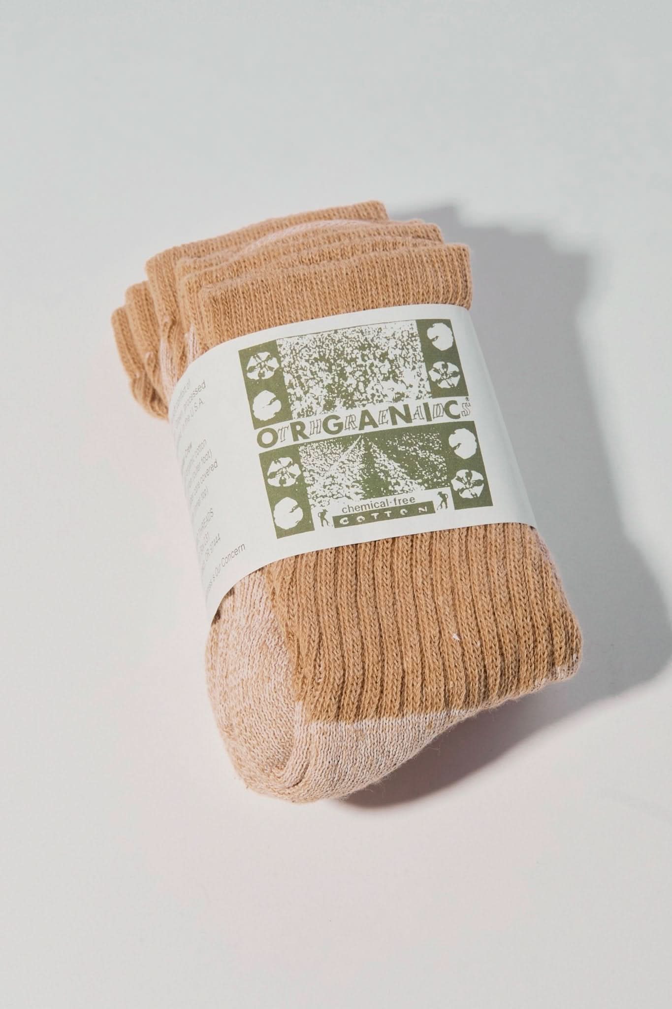 Summer Solace Tallow Socks Organic Cotton Socks in Buffalo Brown 3-pack