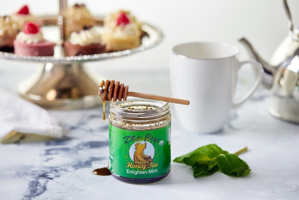 Zenbear Honey Tea simple Enlighten Mint Honey Tea – Organic Mint Blend for Focus &amp; Freshness (10 oz)