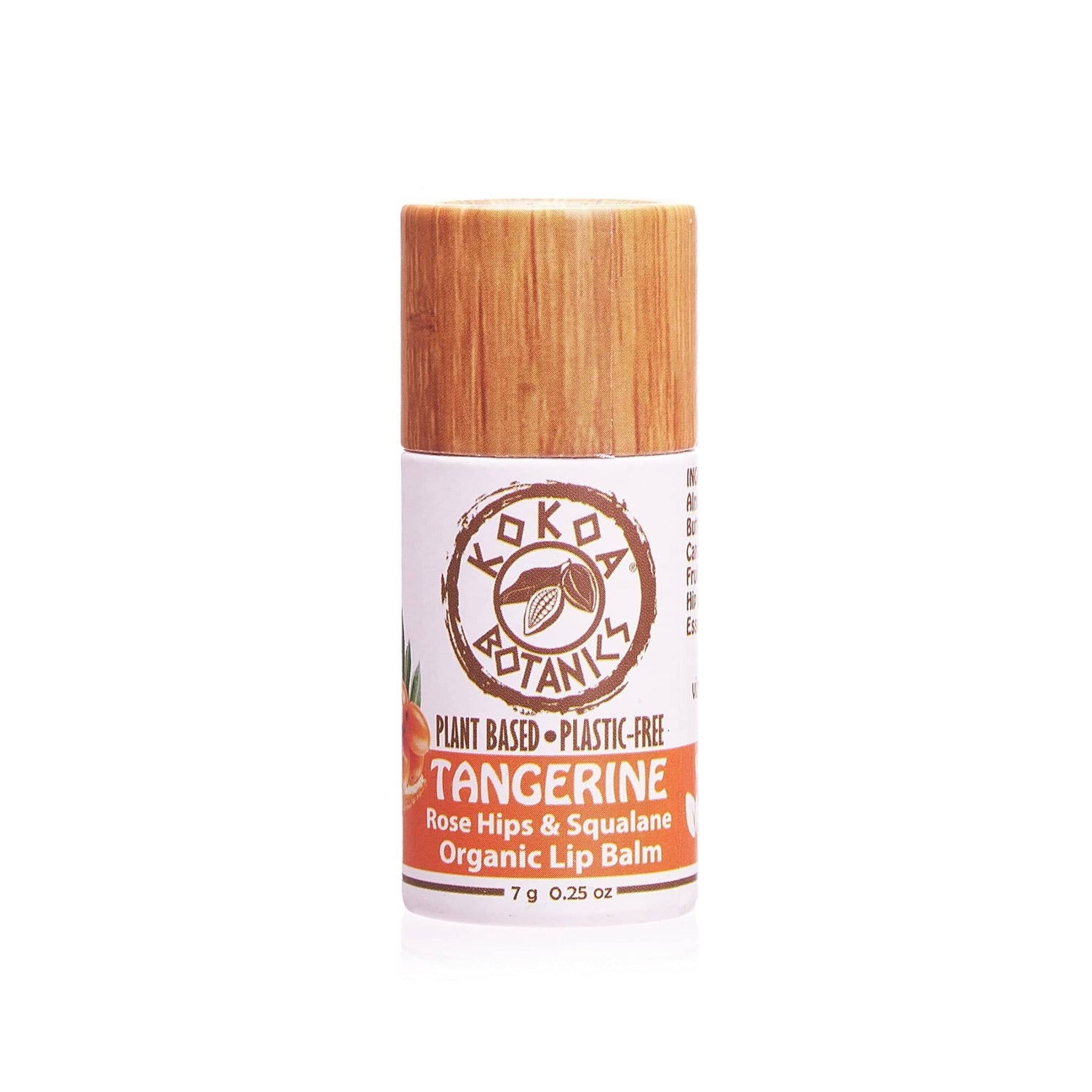 KOKOA BOTANICS Lip Balms &amp; Treatments Organic Natural Lip Balm - Tangerine with Rose Hips and Squalane - .25 oz
