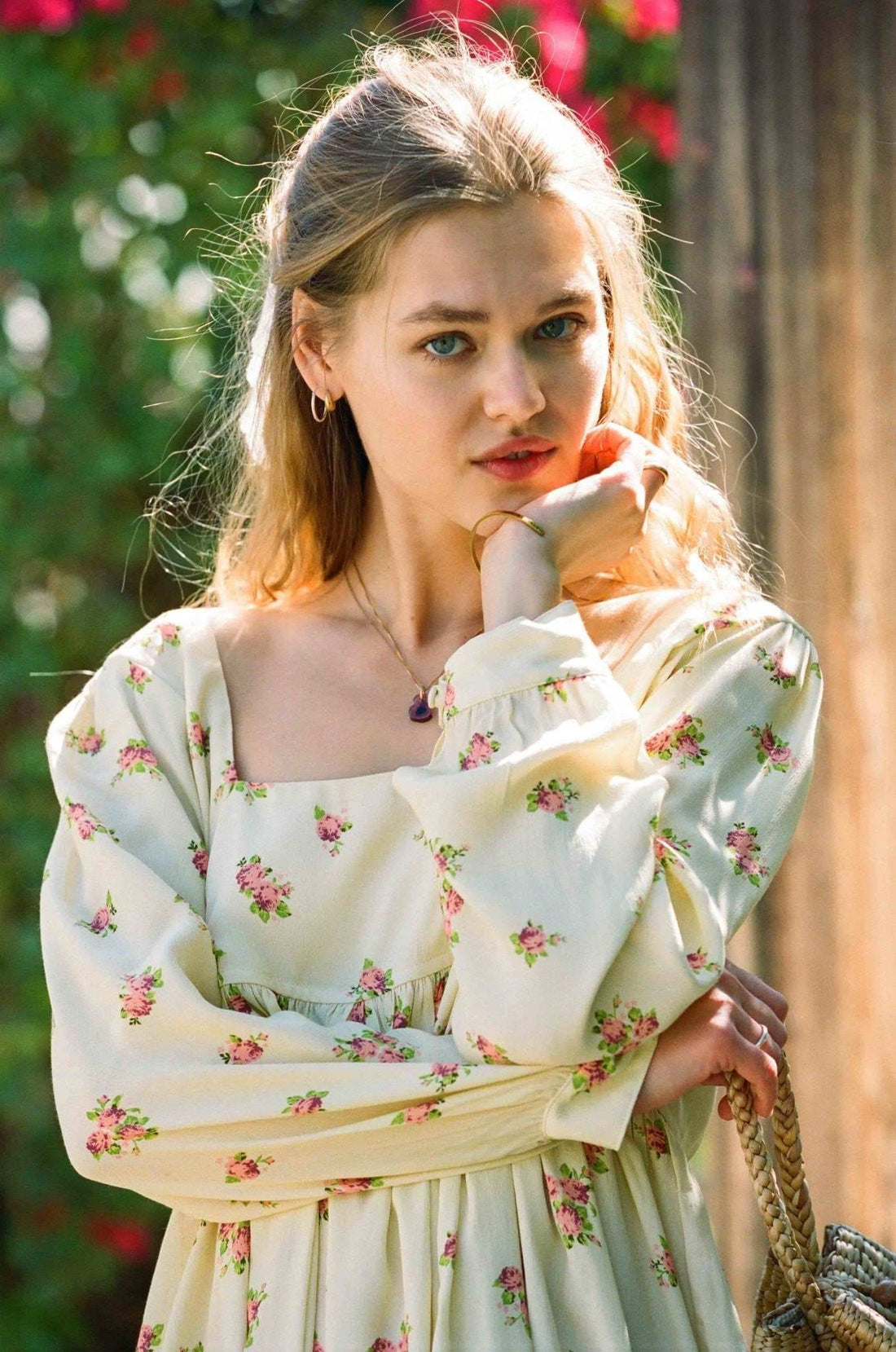 Palmer Vintage Floral Dress - Yellow