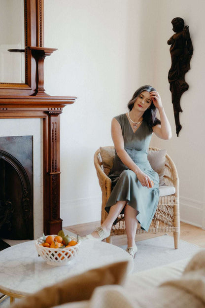 Field Day Dress Xena Dress in Sage Green Challis