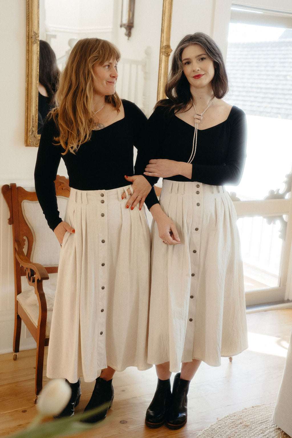 Field Day Skirt Trices Skirt in Oat Cotton Crinkle