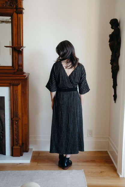 Field Day Dress Diana Dress in Black 2 Tone Stripe Cotton