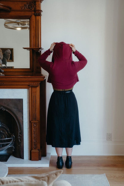Field Day Hoodie Cropped Hoodie In Merlot