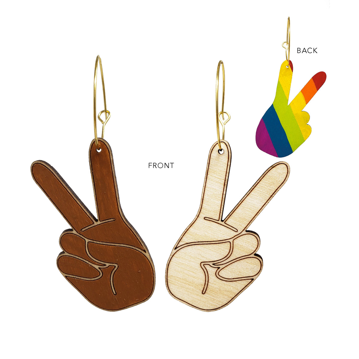 Black &amp; White Peace Pride Hoops