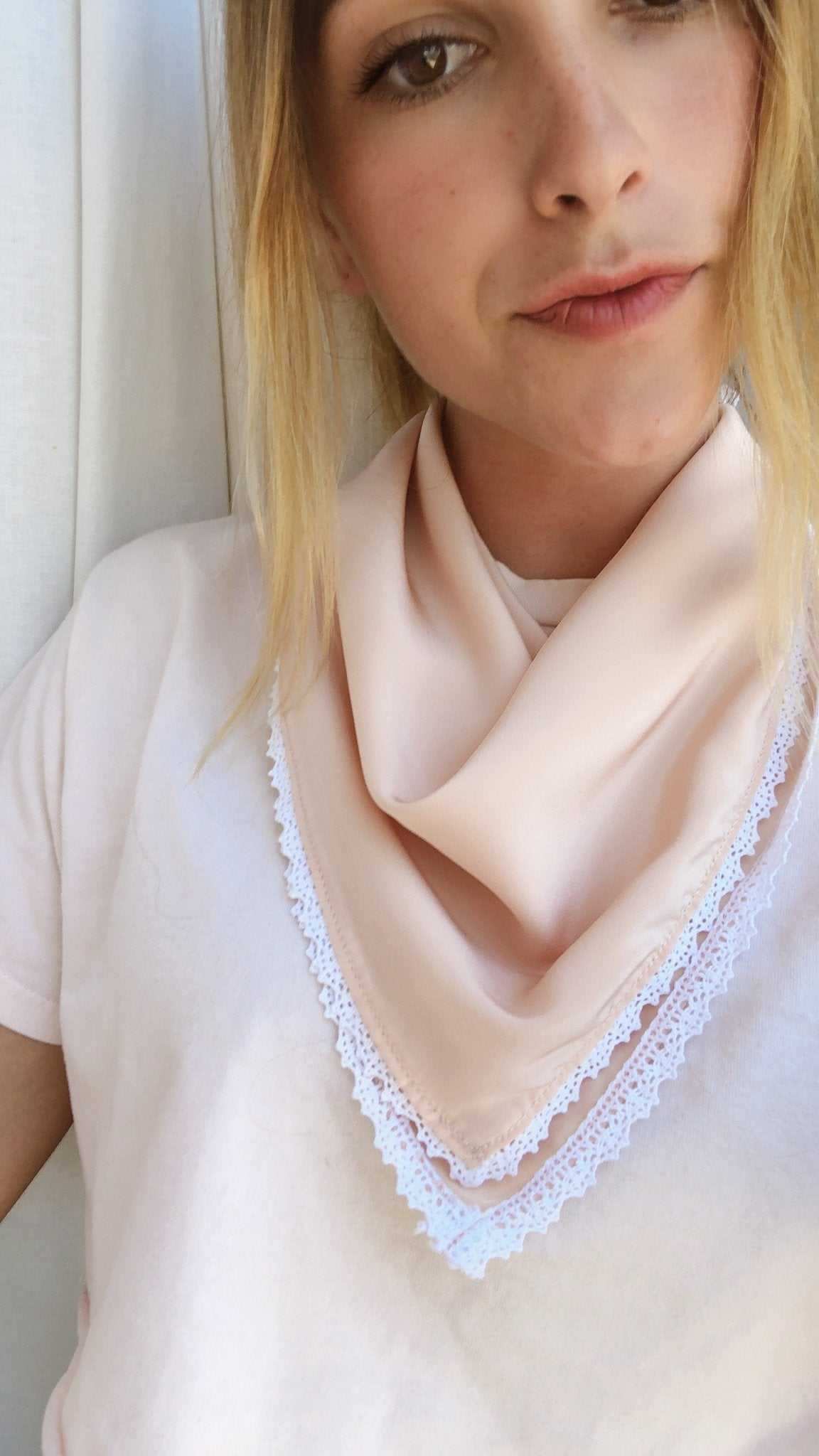 Penelope Peach Silk Bandana